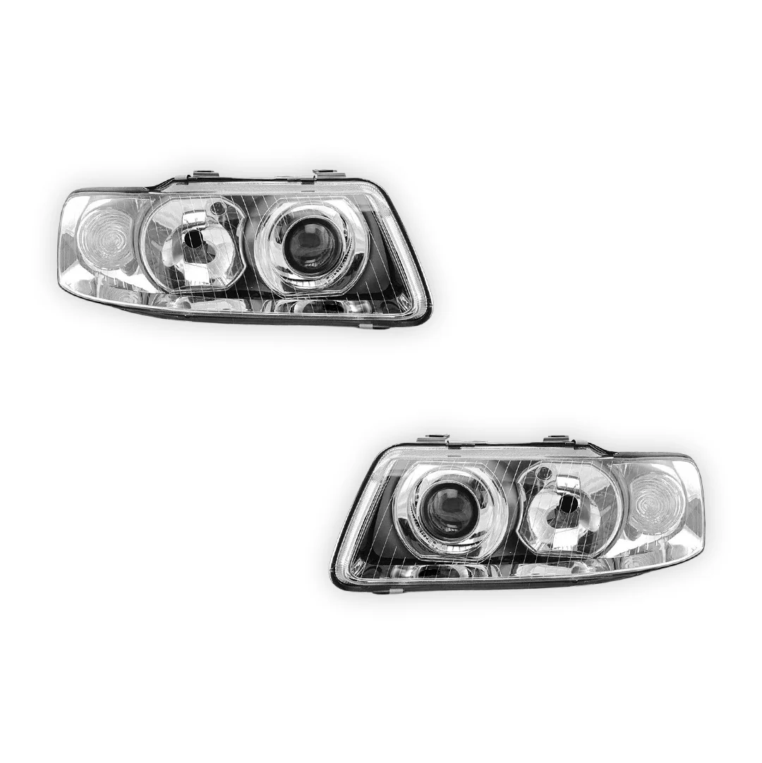 Audi A3 8L (2000 - 2003) Black / Chrome Non-Xenon OEM Style Headlights LH + RH - Image 3