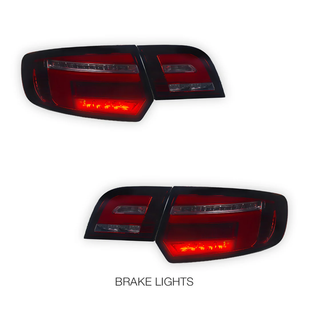 Audi A3 8P (2005 - 2008) Smoke Red Sequential 3D LED Stripe Tail Lights LH + RH - Image 2