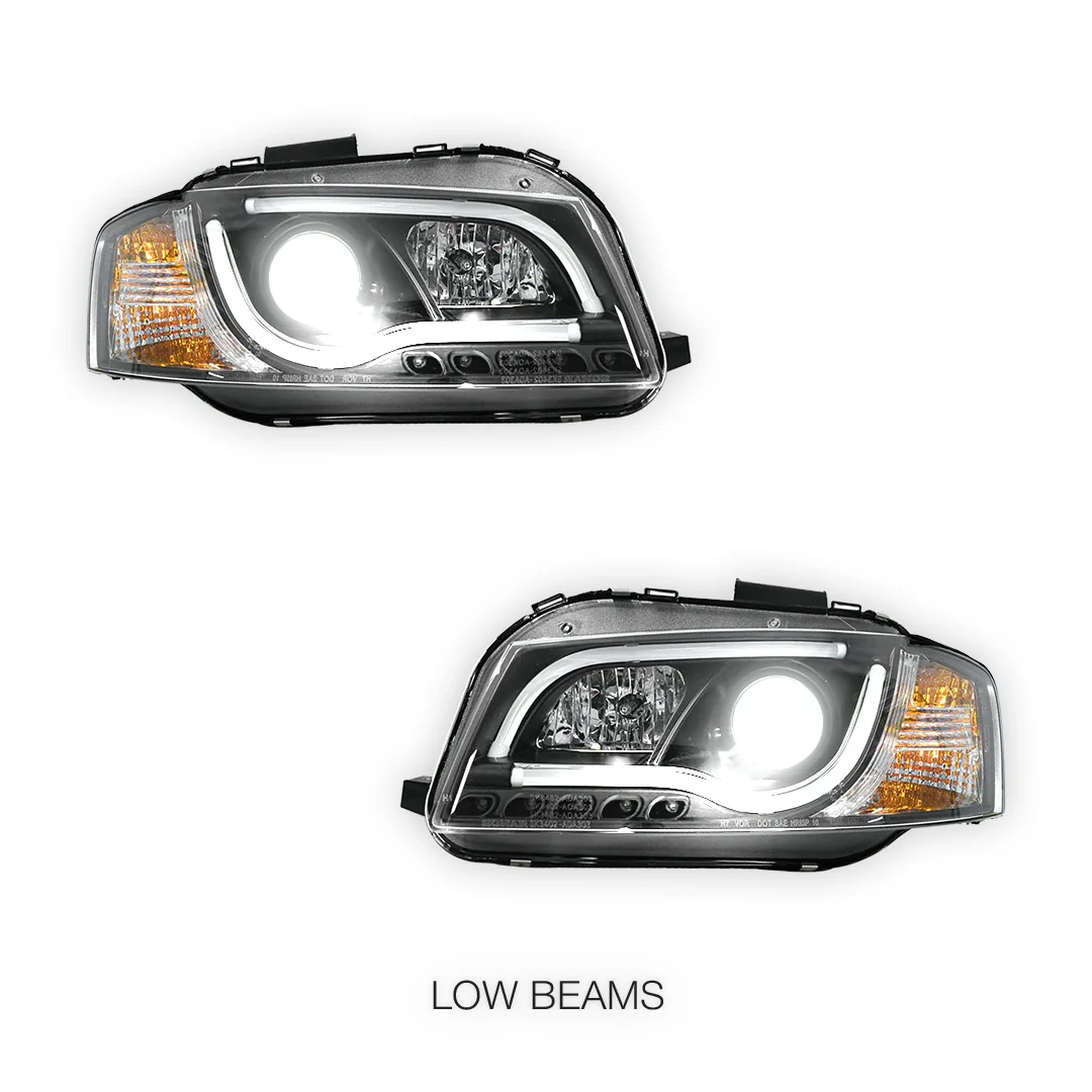 Audi A3 8P Pre Facelift (2003 - 2008) Black Day Time 3D LED DRL Projector Headlights LH + RH - Image 5