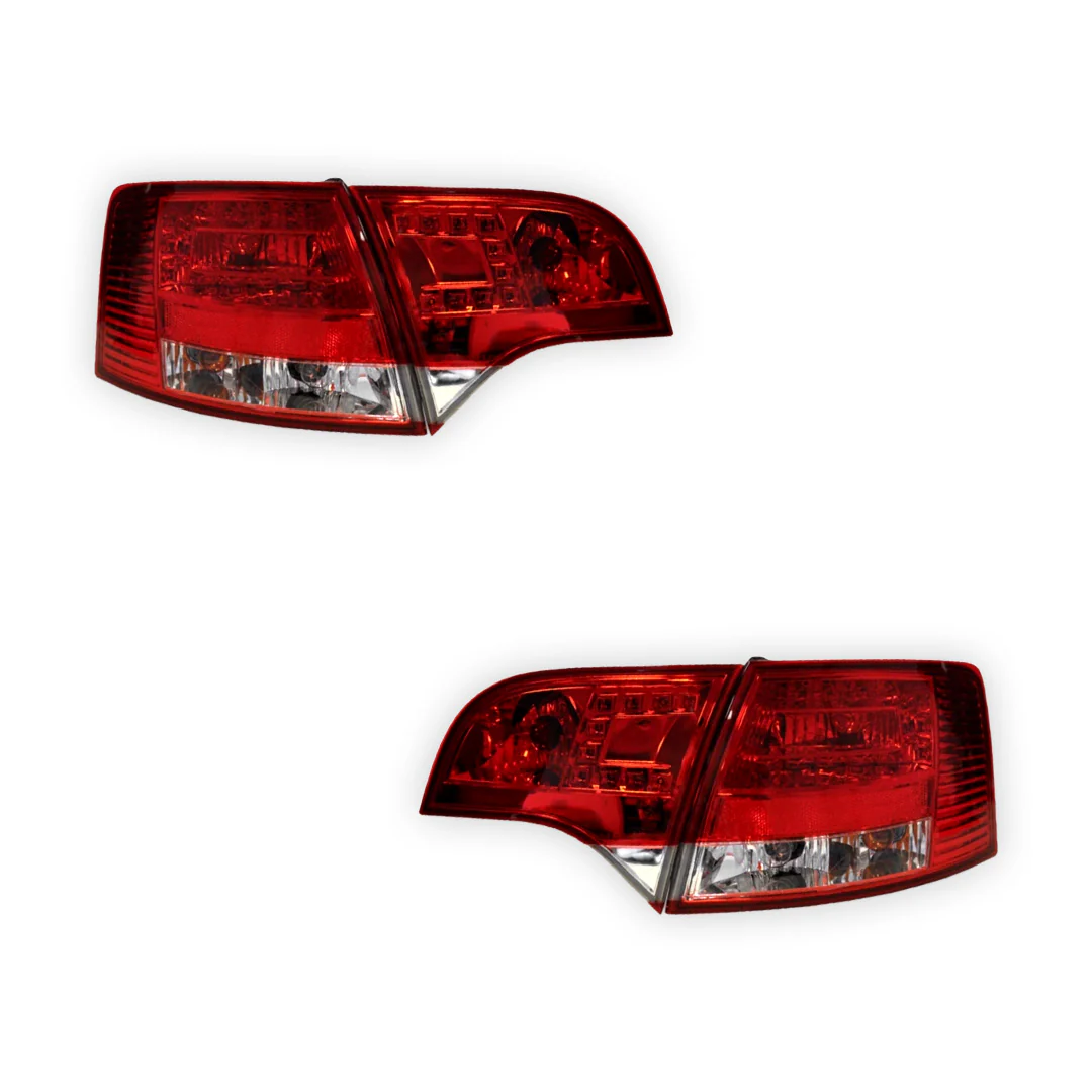 Audi A4 B7 (2005 - 2008) Clear Red LED Tail Lights LH + RH - Image 4