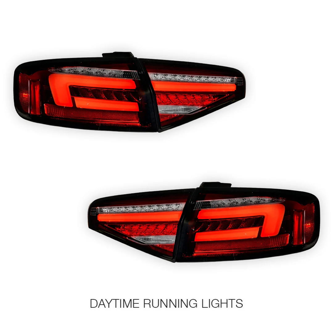 Audi S4 B8 (2012 - 2015) "Fits stock Halogen only" Clear Red Sequential 3D LED Stripe Tail Lights LH + RH - Image 3