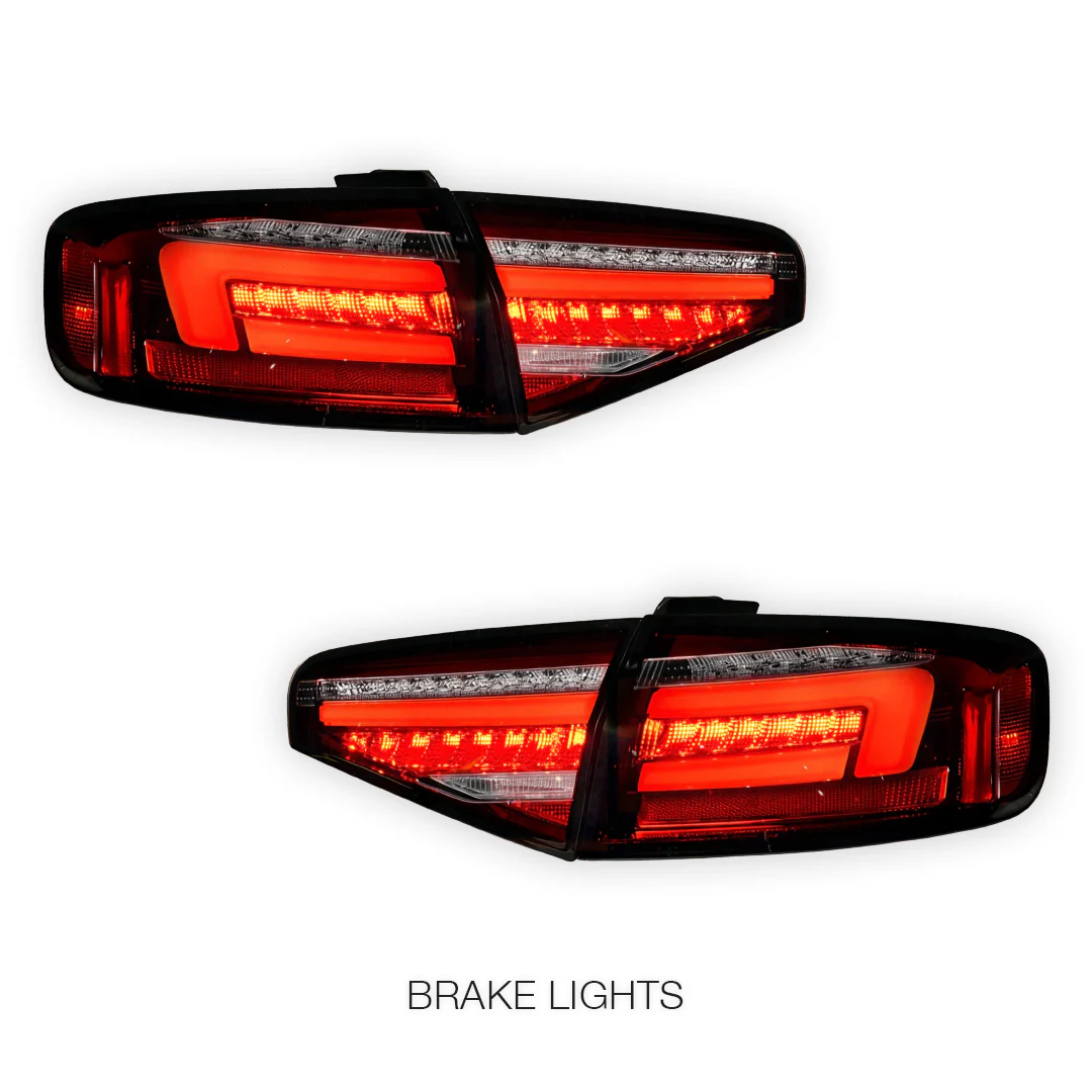 Audi S4 B8 (2012 - 2015) "Fits stock Halogen only" Clear Red Sequential 3D LED Stripe Tail Lights LH + RH - Image 5