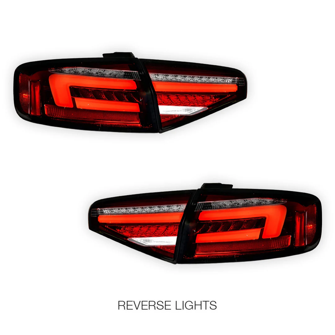 Audi S4 B8 (2012 - 2015) "Fits stock Halogen only" Clear Red Sequential 3D LED Stripe Tail Lights LH + RH - Image 6