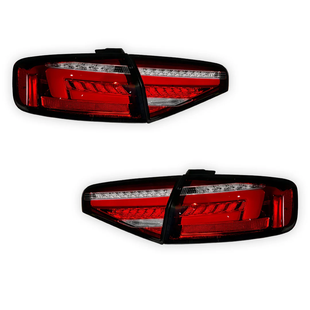 Audi S4 B8 (2012 - 2015) "Fits stock Halogen only" Clear Red Sequential 3D LED Stripe Tail Lights LH + RH - Image 7