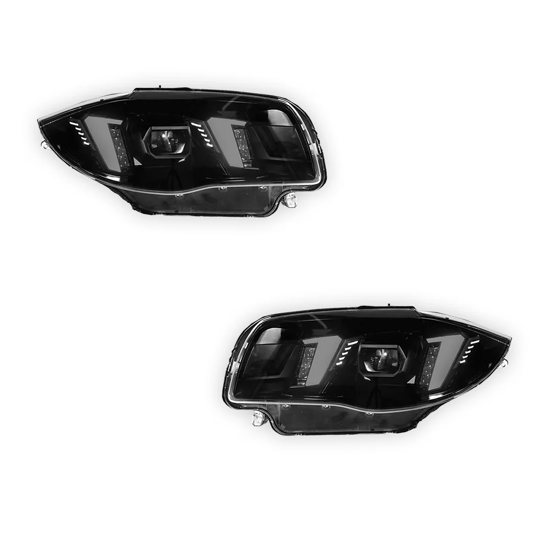 BMW 1 Series E81 / E87 / E82 / E88 / 1M (2004 - 2013) Black Full LED Headlights LH + RH - Image 7