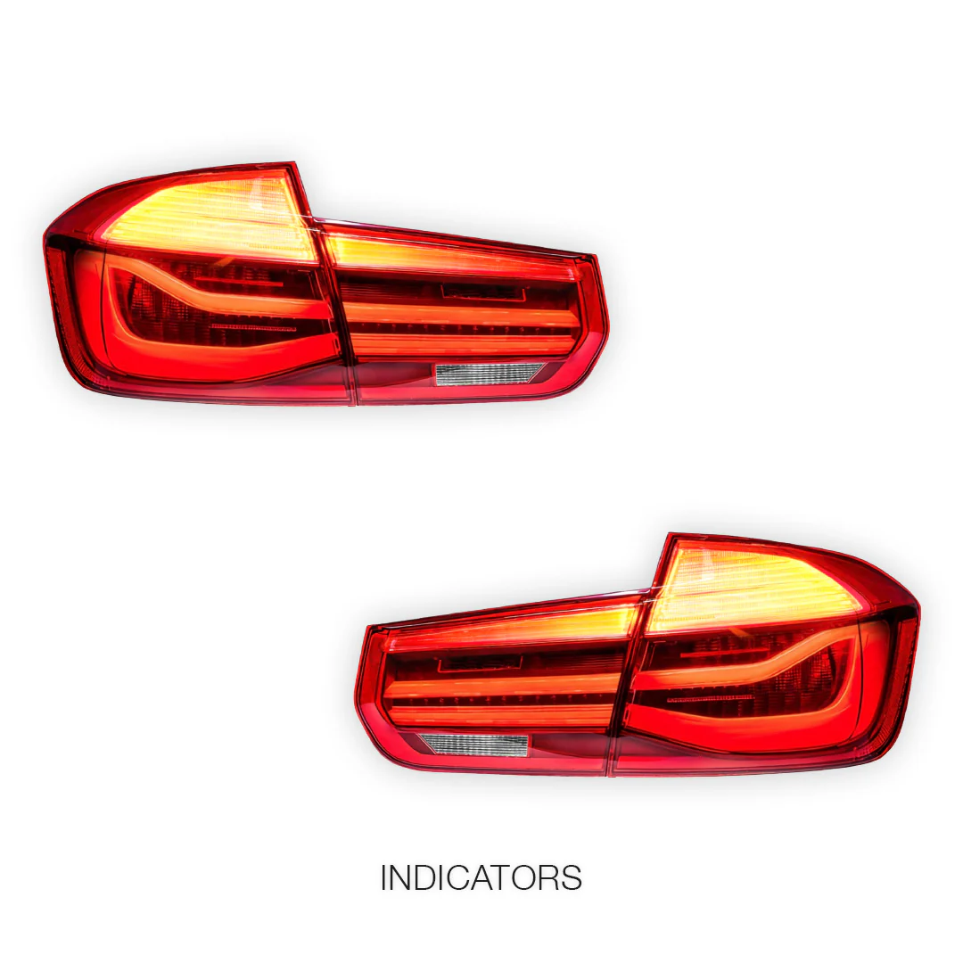 BMW 3 Series F30 / F80 (2012 - 2018) Red LCI Style Full LED Tail Lights LH + RH - Image 4