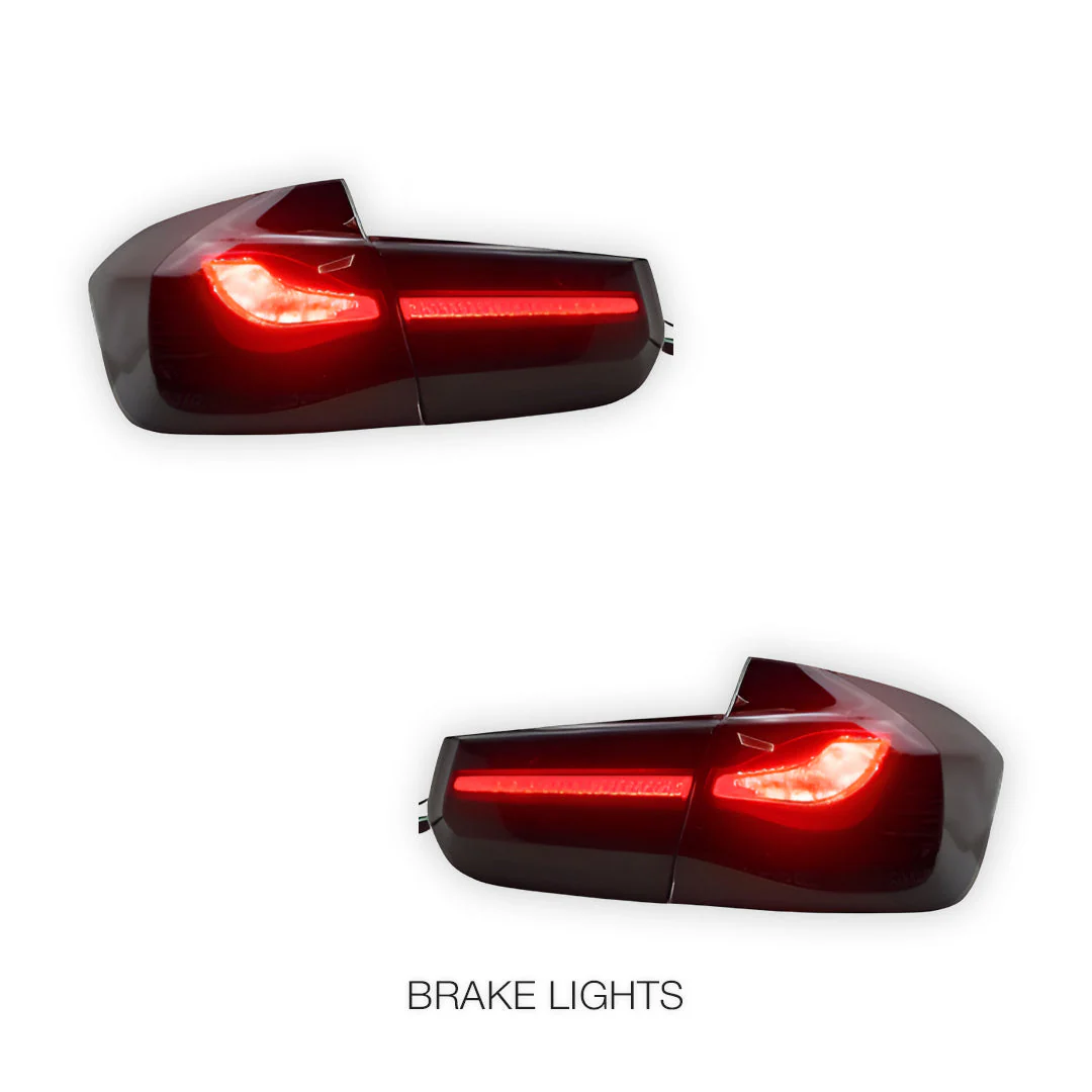 BMW 3-Series F30 / F80 / M3 (2012 - 2015) Dragon Scale Style Sequential Smoked LED Tail Lights LH + RH - Image 3