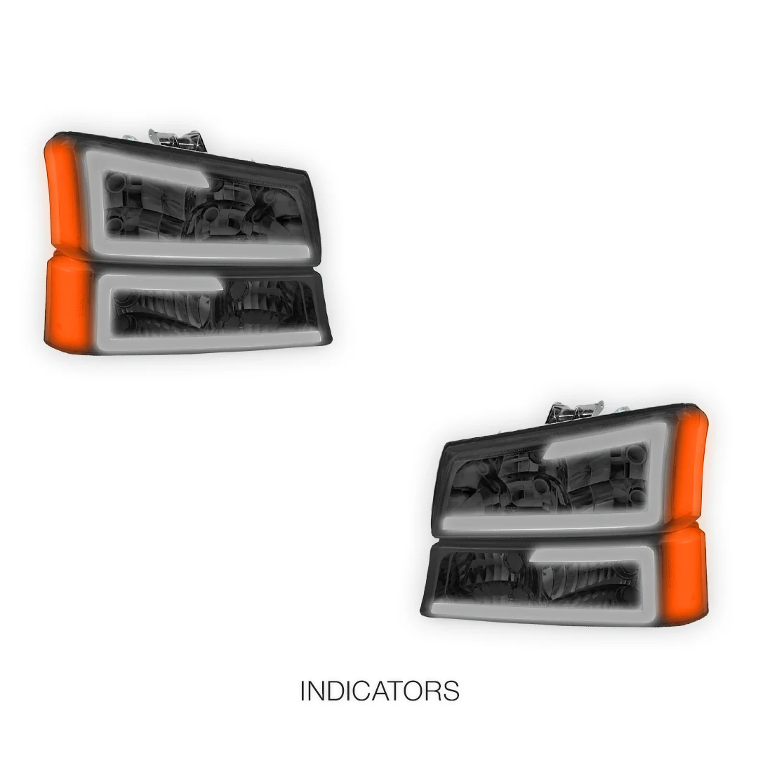 Chevrolet Silverado 1500 HD LS / LT (2003 - 2006) LED DRL Bar Headlights LH + RH - Image 15