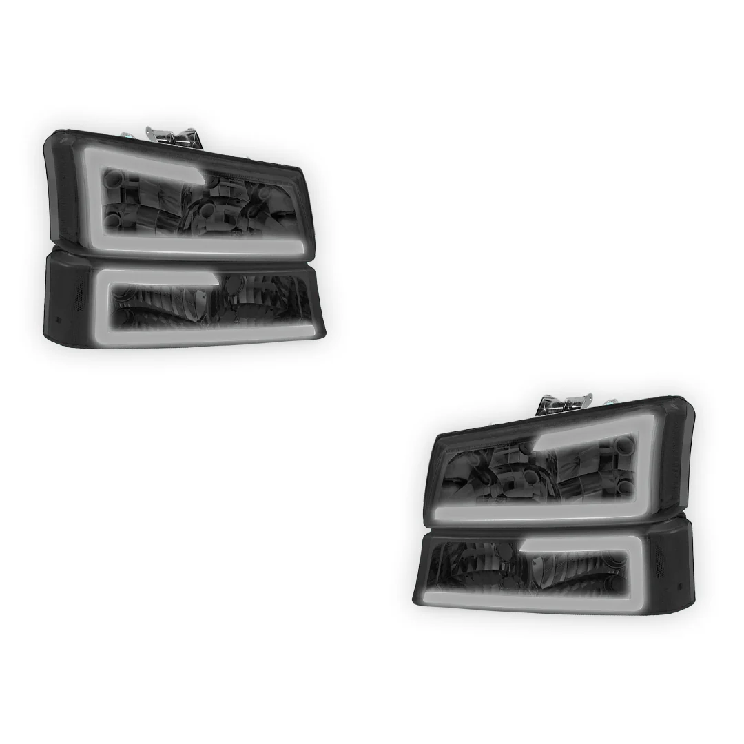 Chevrolet Silverado 1500 HD LS / LT (2003 - 2006) LED DRL Bar Headlights LH + RH - Image 18