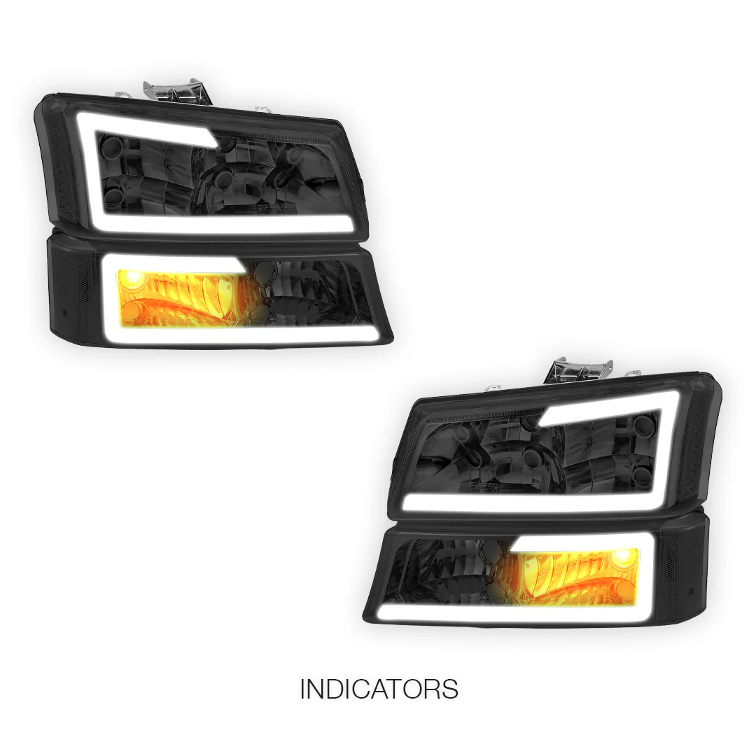 Chevrolet Silverado 1500 LS / LT / SS (2003 - 2006) LED DRL Bar Headlights LH + RH - Image 15
