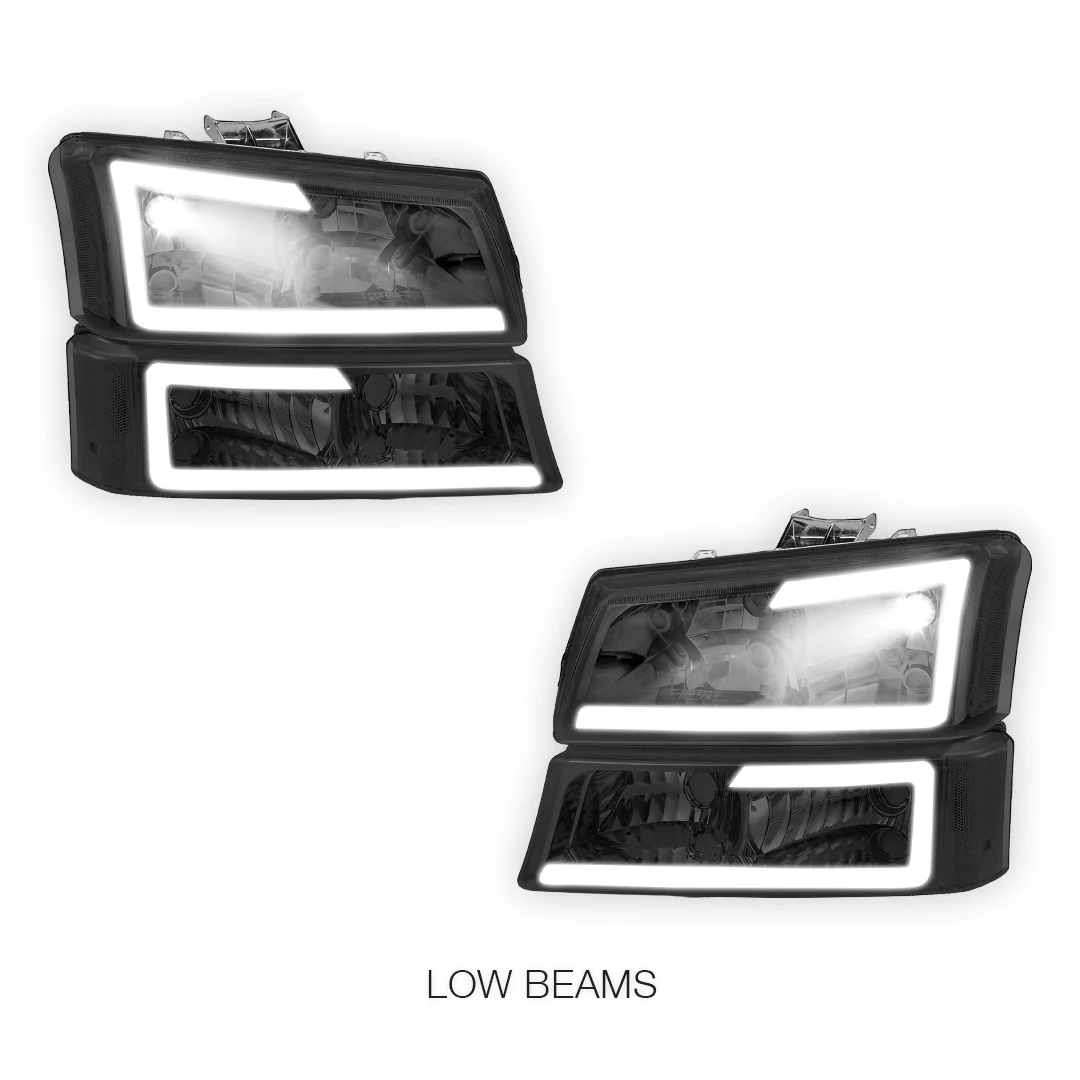 Chevrolet Silverado 1500 LS / LT / SS (2003 - 2006) LED DRL Bar Headlights LH + RH - Image 16