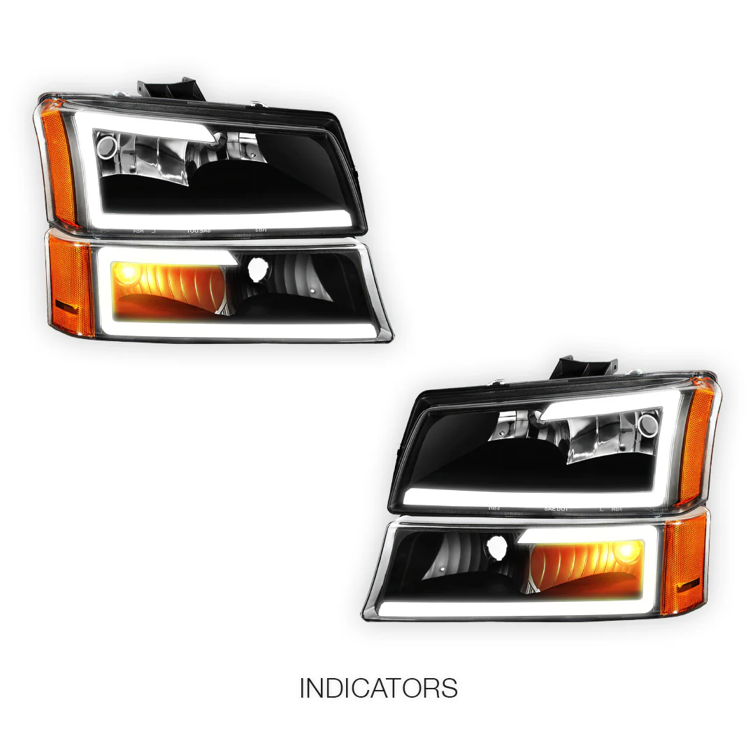 Chevrolet Silverado 1500 LS / LT / SS (2003 - 2006) LED DRL Bar Headlights LH + RH - Image 3