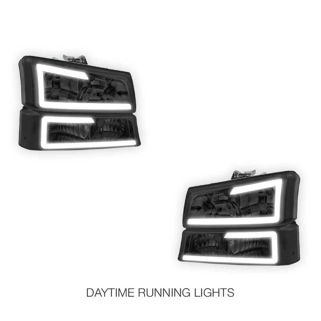 Chevrolet Silverado 2500 HD Classic LS / WT / LT (2007) LED DRL Bar Headlights LH + RH - Image 14
