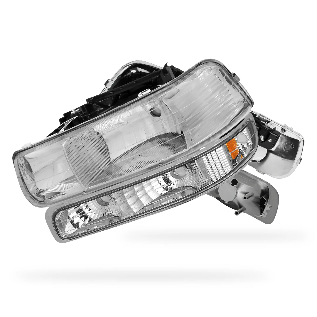 Chevrolet Silverado 2500 HD LS / LT (2001 - 2002) Replacement Headlights and Bumper Lights LH + RH - Image 7