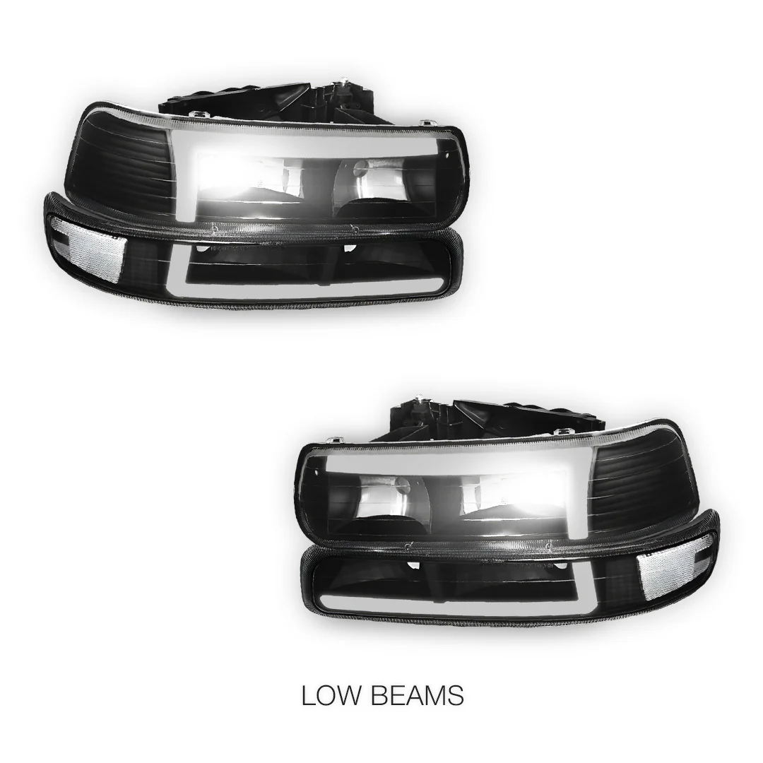 Chevrolet Silverado 2500 LS / LT / HD Classic (1999 - 2002) L-Pattern 3D LED DRL Headlights LH + RH - Image 4