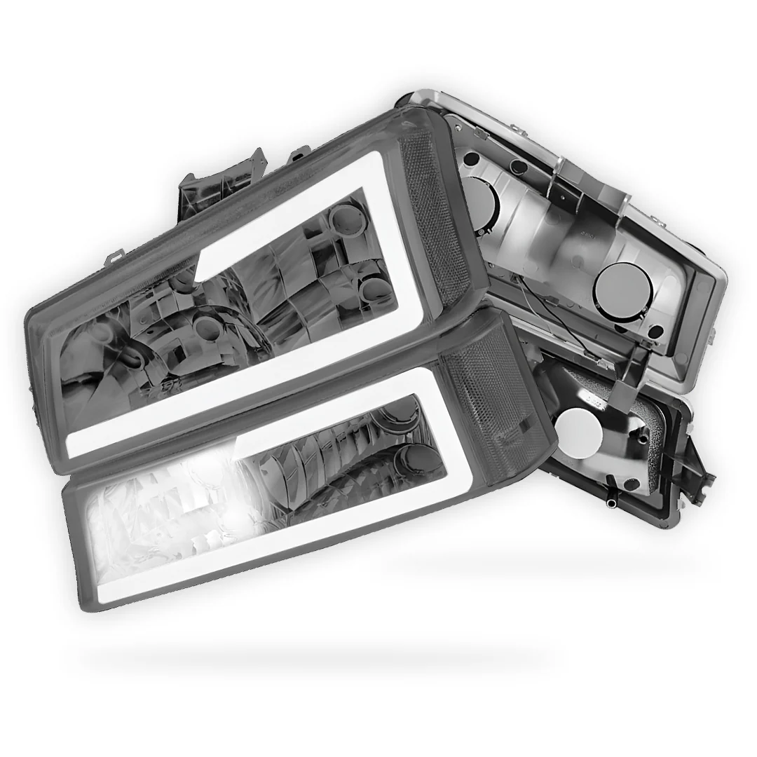 Chevrolet Silverado 3500 LS / LT (2003 - 2006) LED DRL Bar Headlights LH + RH - Image 19