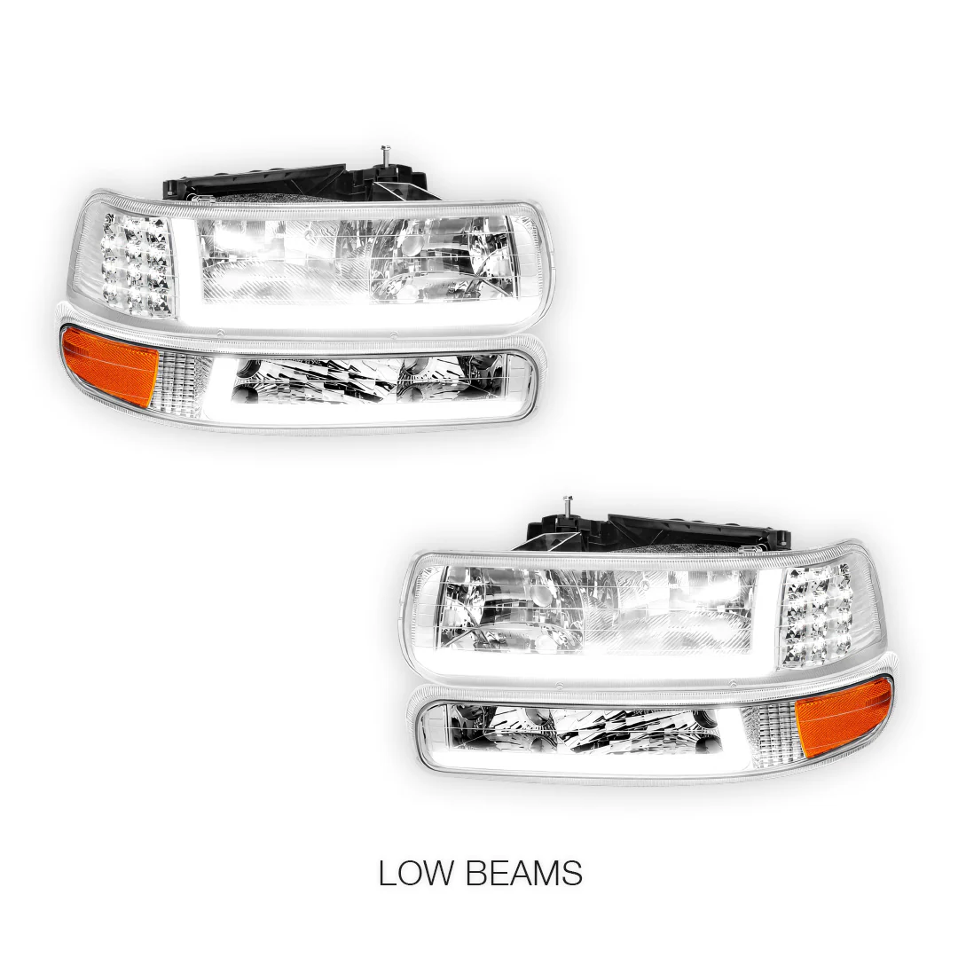 Chevrolet Suburban 1500 LS / LT / LTZ (2000 - 2006) LED DRL Bar Headlights LH + RH - Image 16