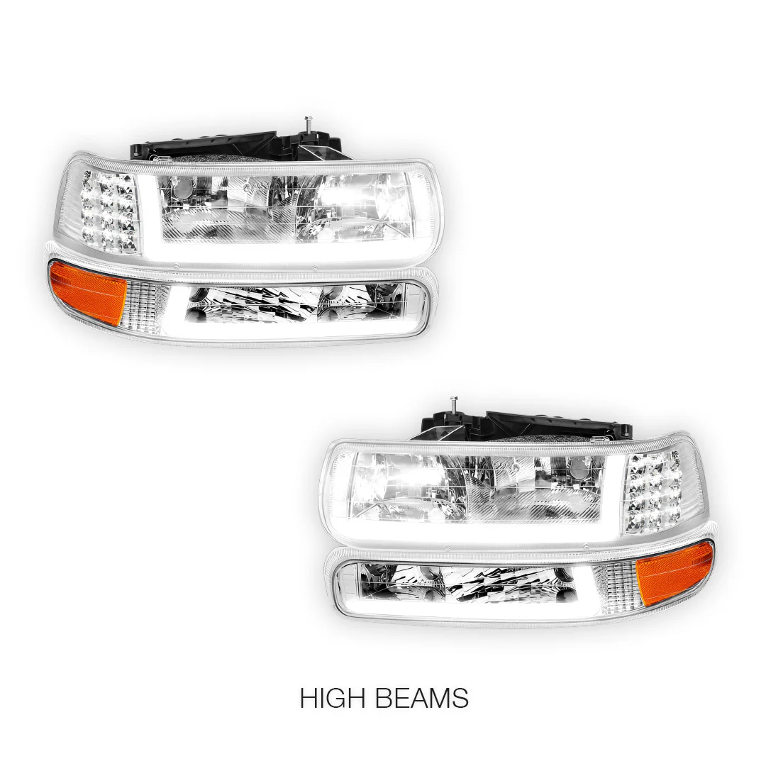 Chevrolet Suburban 1500 LS / LT / LTZ (2000 - 2006) LED DRL Bar Headlights LH + RH - Image 17