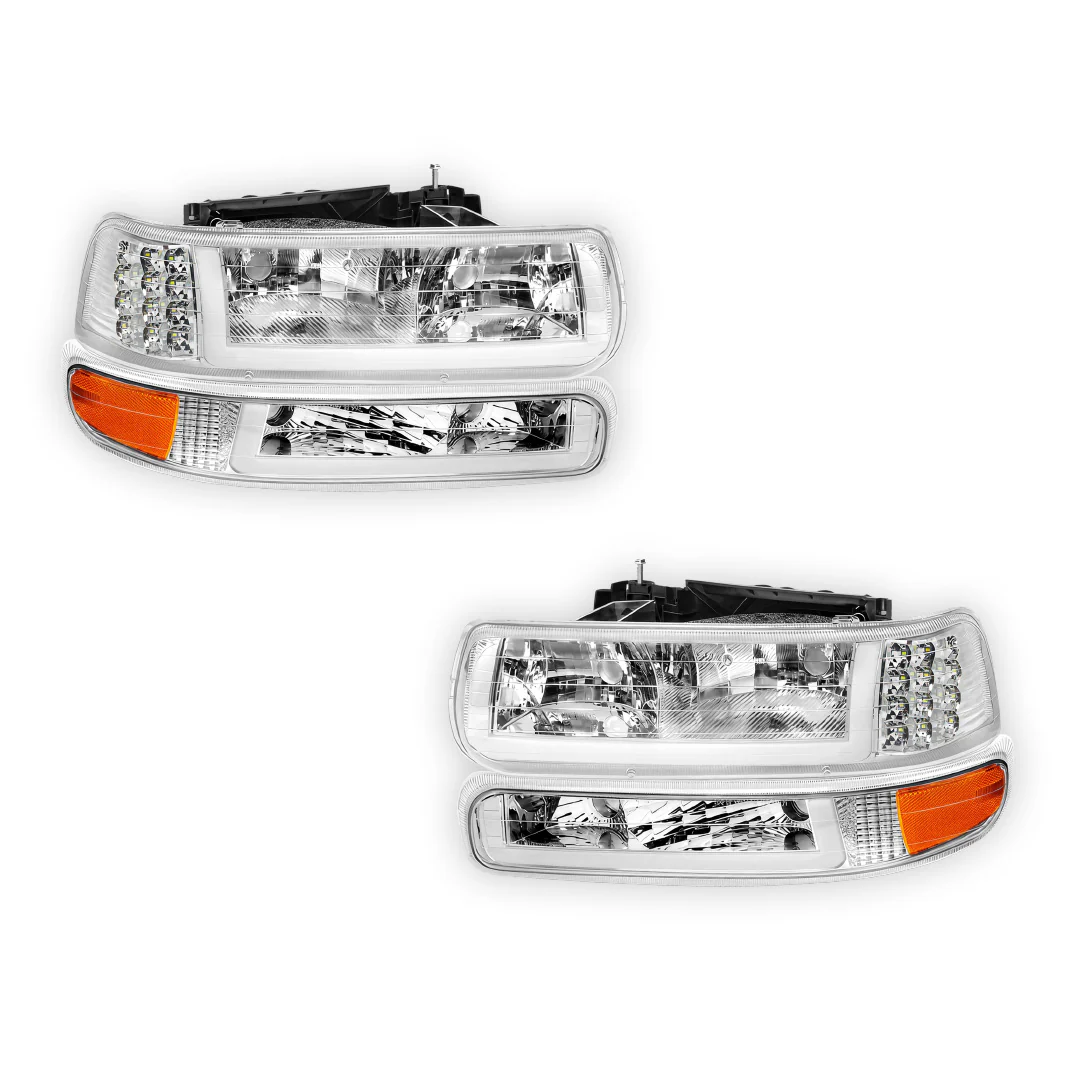 Chevrolet Suburban 1500 LS / LT / LTZ (2000 - 2006) LED DRL Bar Headlights LH + RH - Image 18