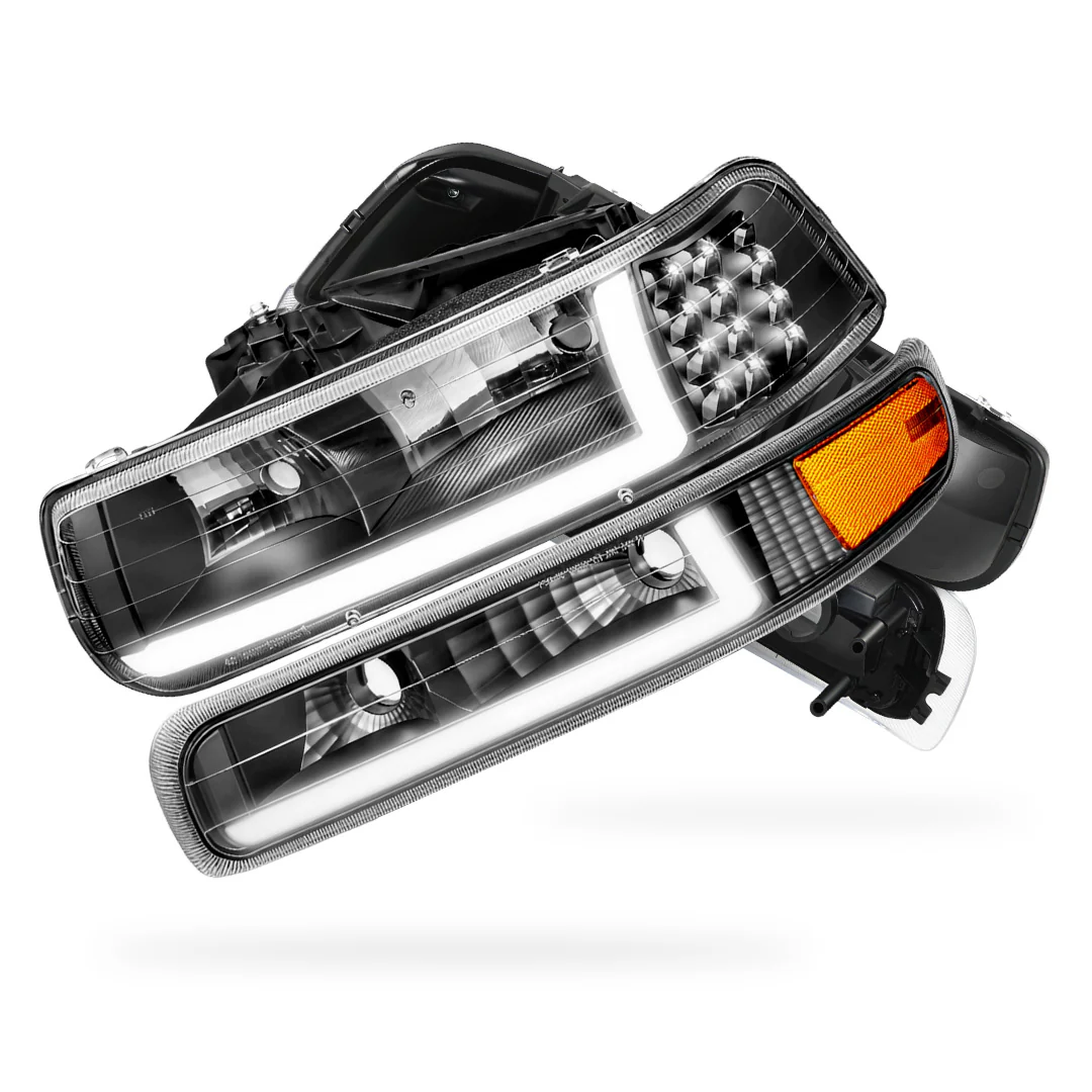 Chevrolet Suburban 1500 LS / LT / LTZ (2000 - 2006) LED DRL Bar Headlights LH + RH - Image 7