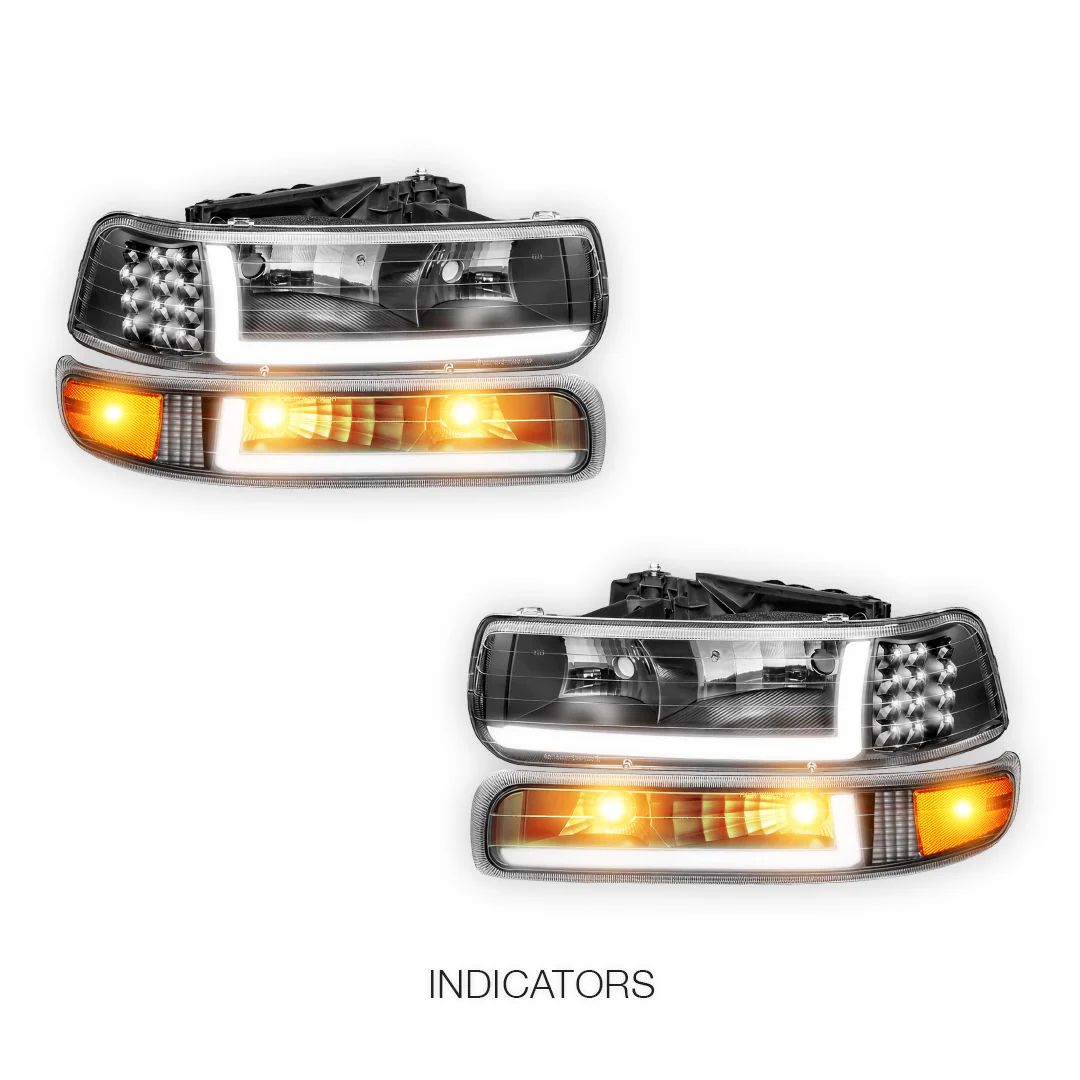 Chevrolet Suburban 1500 LS / LT / LTZ (2000 - 2006) LED DRL Bar Headlights LH + RH - Image 9
