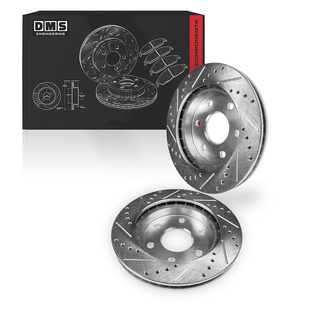Chevrolet Suburban 1500 LT / SE / Z71 (2000 - 2006) Front and Rear Drilled & Slotted Brake Rotors and Brake Pads LH + RH - Image 3