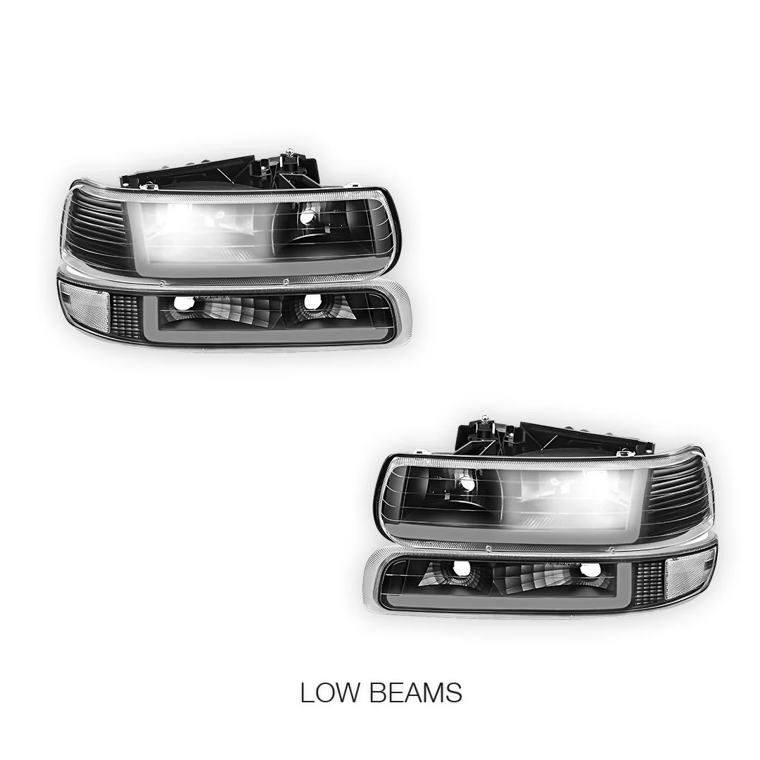 Chevrolet Suburban 1500 LT / Z71 / LTZ (2000 - 2006) Dual LED L-Pattern Switchback Headlights LH + RH - Image 4