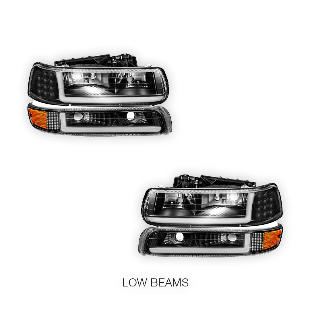 Chevrolet Suburban 2500 LS / LT (2000 - 2006) LED DRL Bar Headlights LH + RH - Image 10
