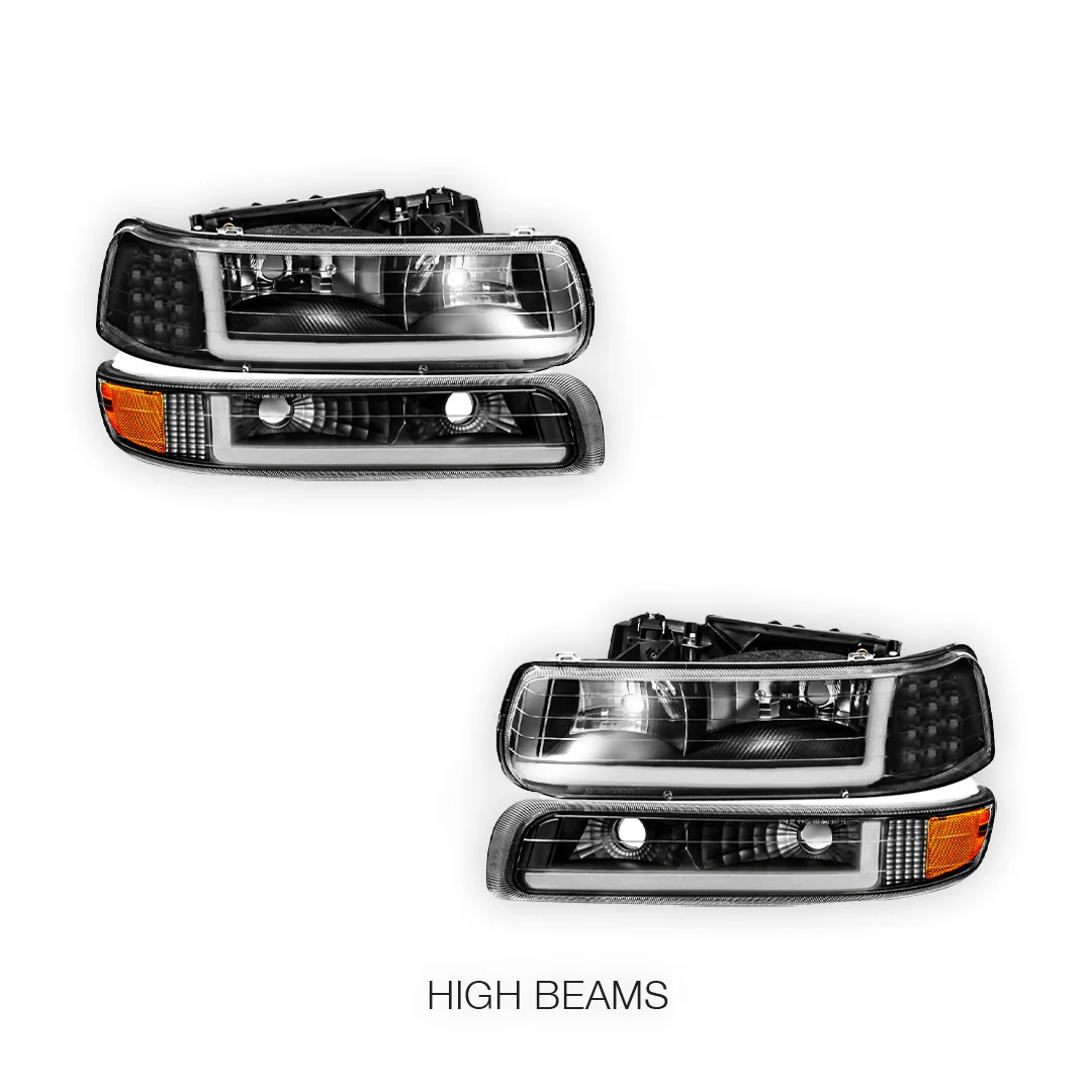 Chevrolet Suburban 2500 LS / LT (2000 - 2006) LED DRL Bar Headlights LH + RH - Image 11