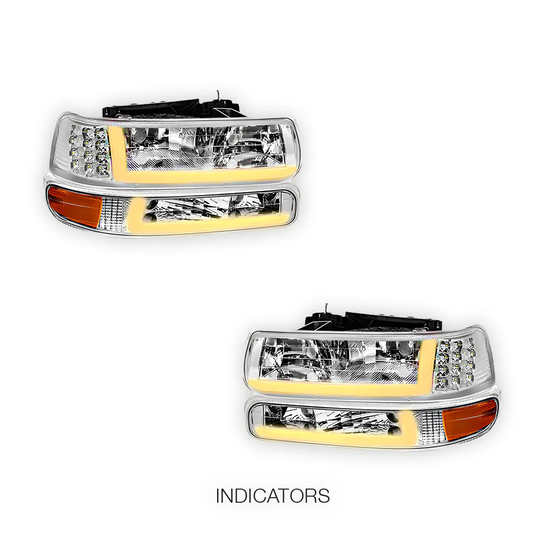 Chevrolet Suburban 2500 LS / LT (2000 - 2006) LED DRL Bar Headlights LH + RH - Image 15
