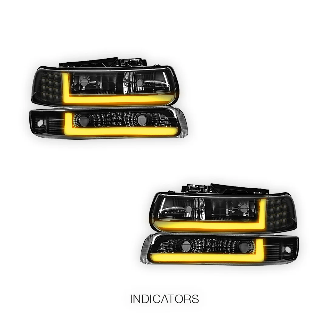 Chevrolet Suburban 2500 LS / LT (2000 - 2006) LED DRL Bar Headlights LH + RH - Image 3