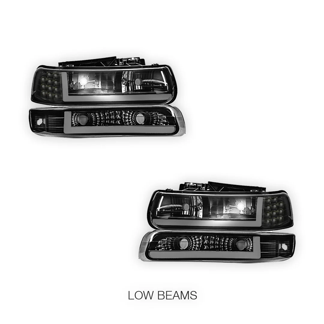Chevrolet Suburban 2500 LS / LT (2000 - 2006) LED DRL Bar Headlights LH + RH - Image 4