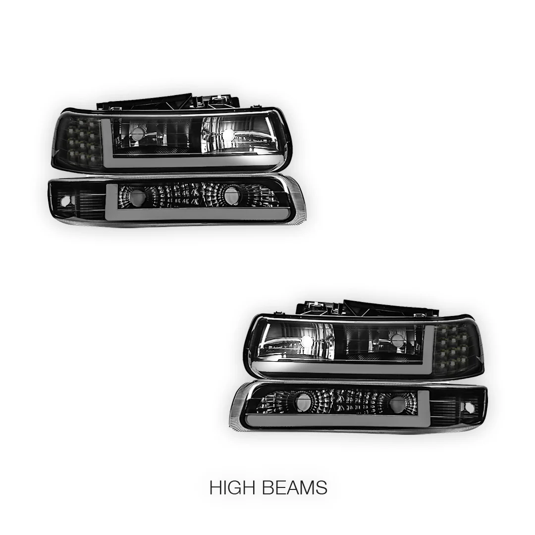 Chevrolet Suburban 2500 LS / LT (2000 - 2006) LED DRL Bar Headlights LH + RH - Image 5