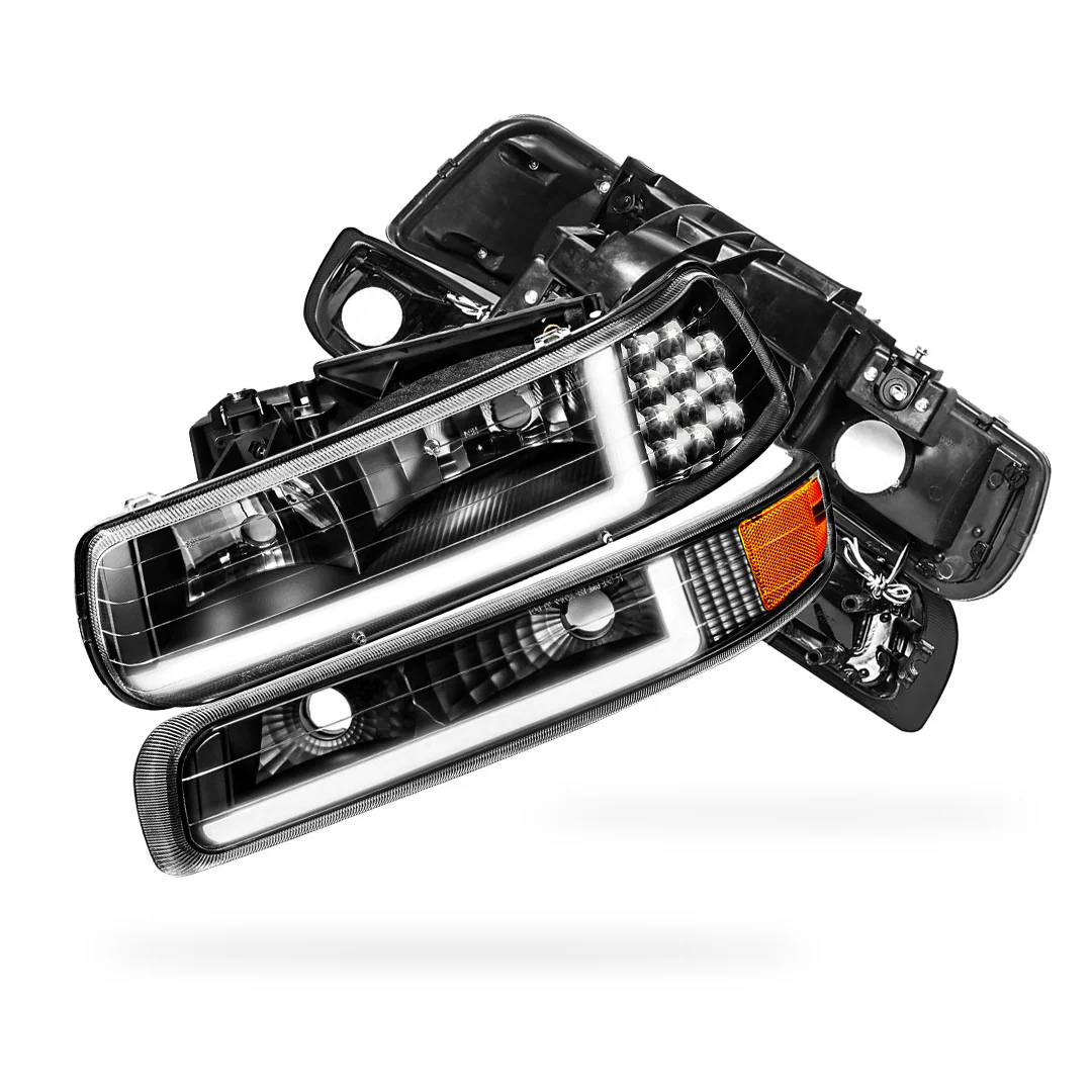 Chevrolet Suburban 2500 LS / LT (2000 - 2006) LED DRL Bar Headlights LH + RH - Image 7