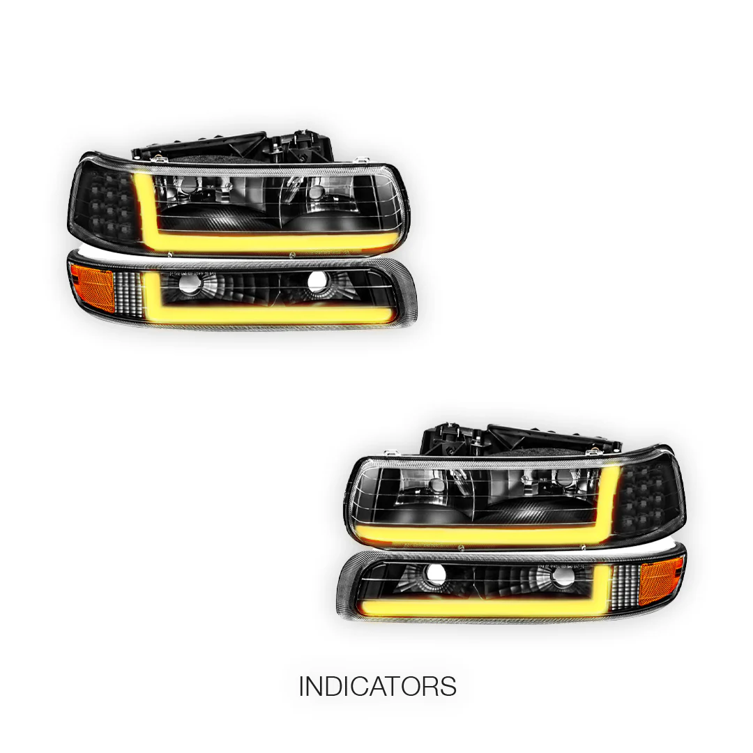 Chevrolet Suburban 2500 LS / LT (2000 - 2006) LED DRL Bar Headlights LH + RH - Image 9