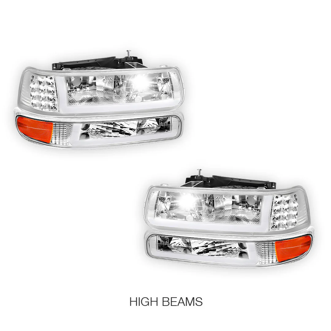 Chevrolet Tahoe LS / LT (2000 - 2006) LED DRL Bar Headlights LH + RH - Image 11