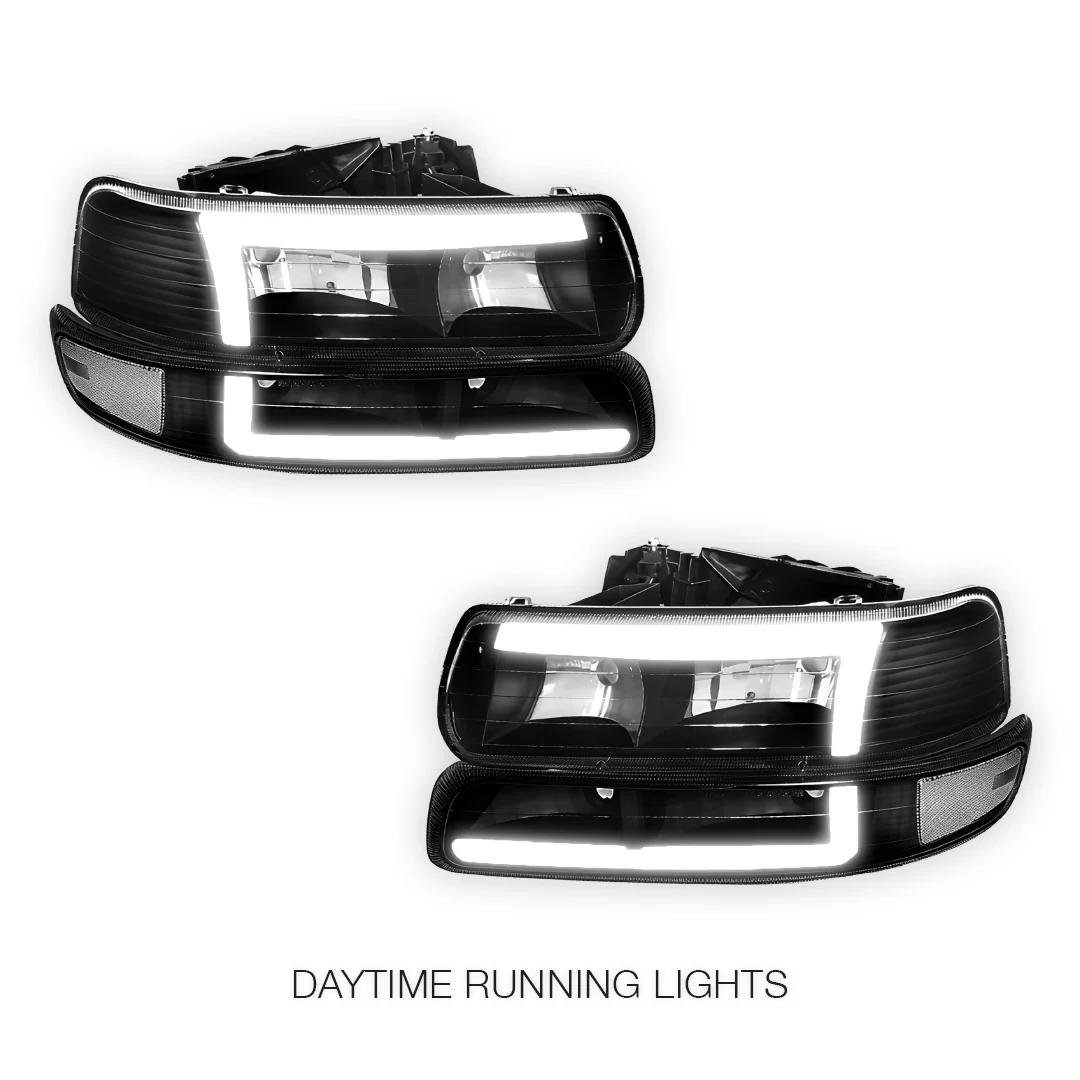 Chevrolet Tahoe LT, Z71 / LTZ (2000 - 2006) L-Pattern 3D LED DRL Headlights LH + RH - Image 2