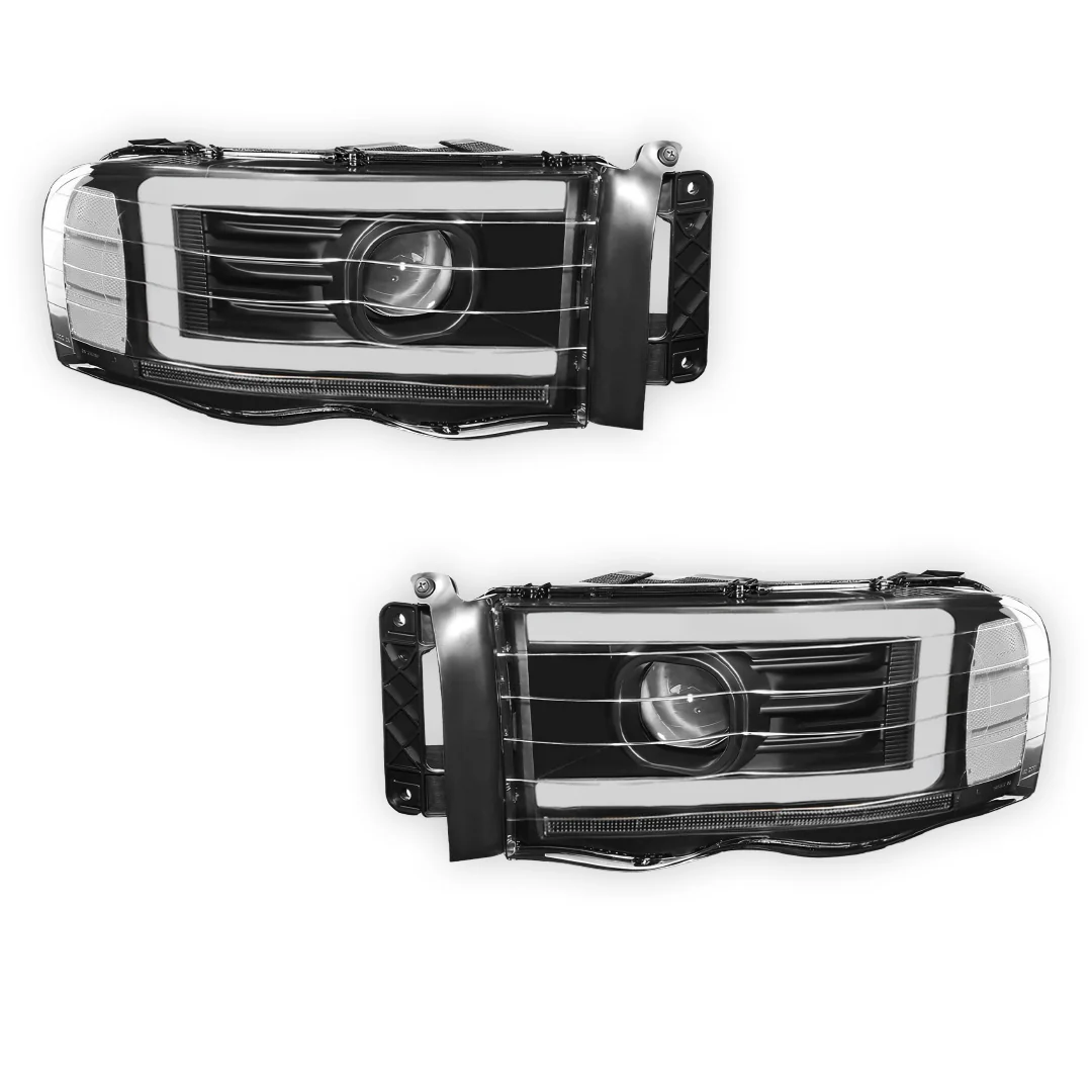 Dodge RAM 1500 (2002 - 2005) LED DRL Sequential Turn Signal Projector Headlights LH + RH - Image 12