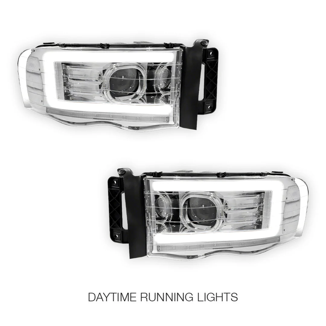 Dodge RAM 2500 (2002 - 2005) LED DRL Sequential Turn Signal Projector Headlights LH + RH - Image 14