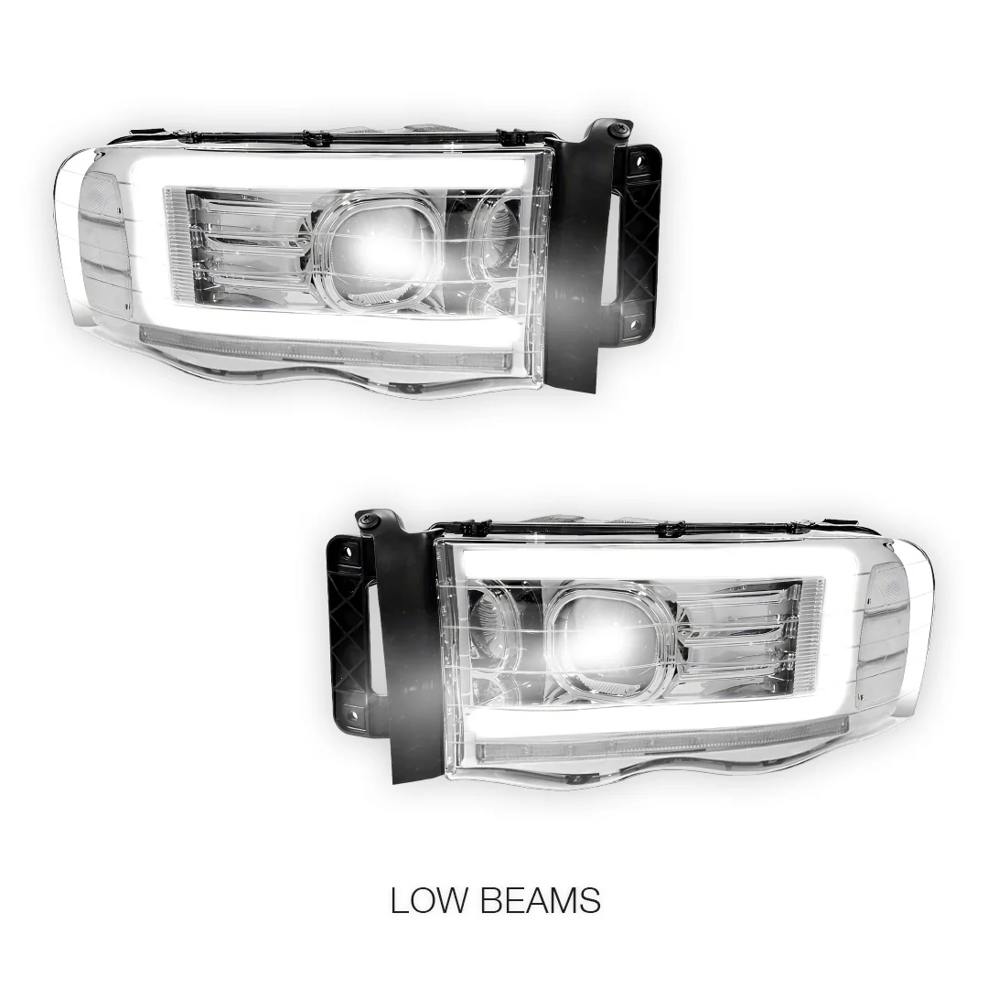 Dodge RAM 2500 (2002 - 2005) LED DRL Sequential Turn Signal Projector Headlights LH + RH - Image 16