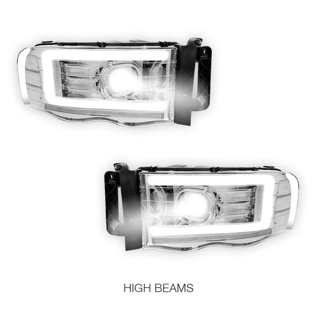 Dodge RAM 2500 (2002 - 2005) LED DRL Sequential Turn Signal Projector Headlights LH + RH - Image 17