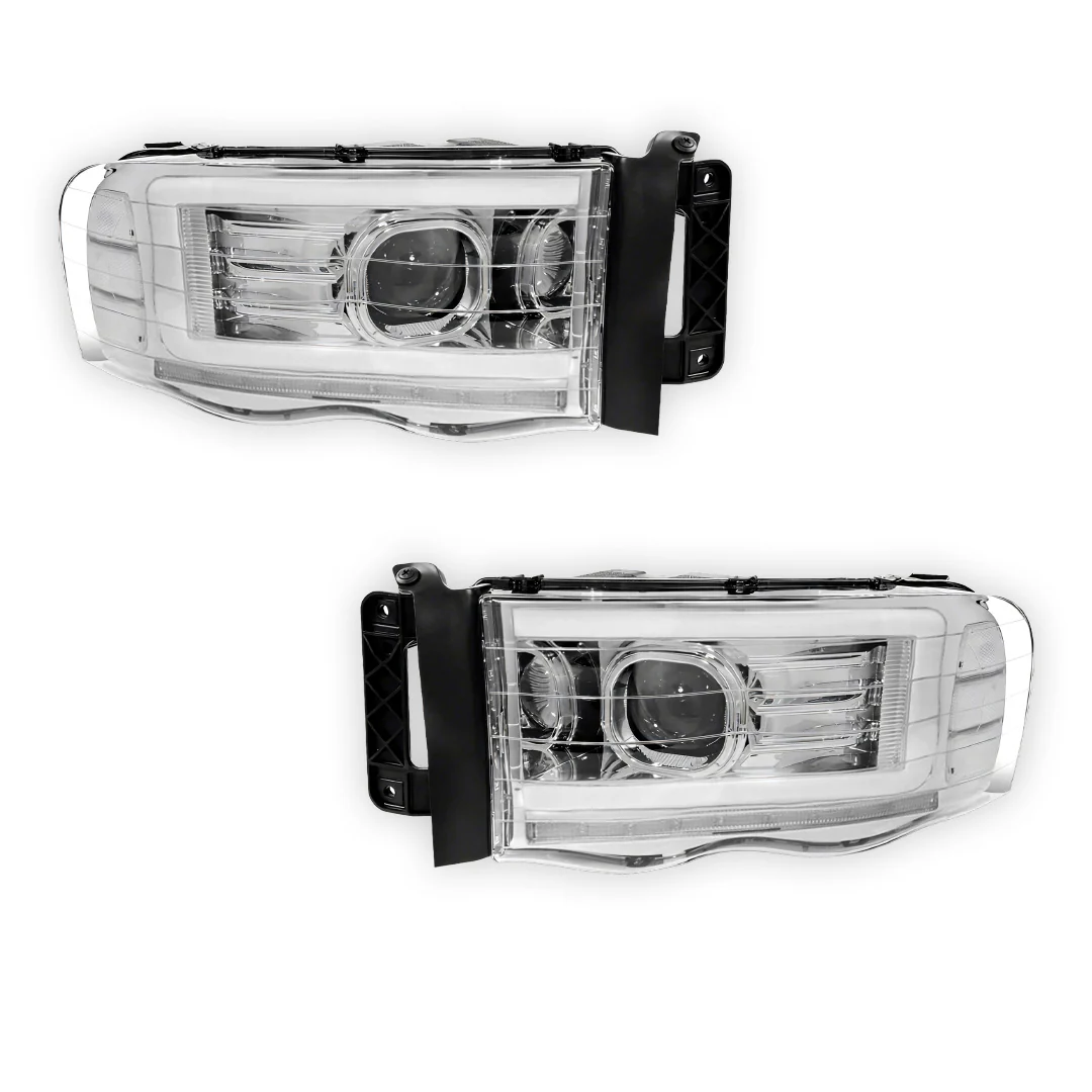 Dodge RAM 2500 (2002 - 2005) LED DRL Sequential Turn Signal Projector Headlights LH + RH - Image 18