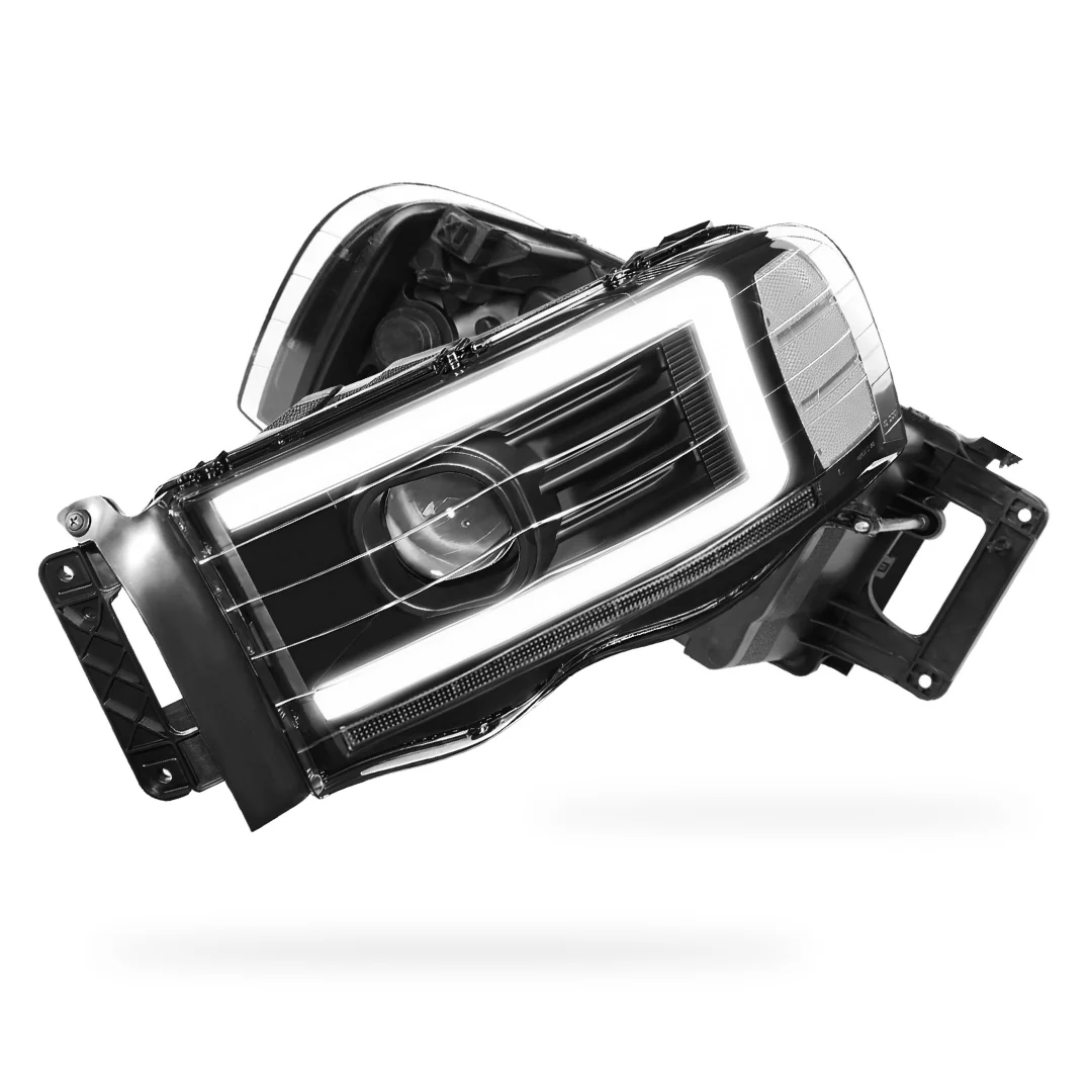 Dodge RAM 2500 (2002 - 2005) LED DRL Sequential Turn Signal Projector Headlights LH + RH - Image 7