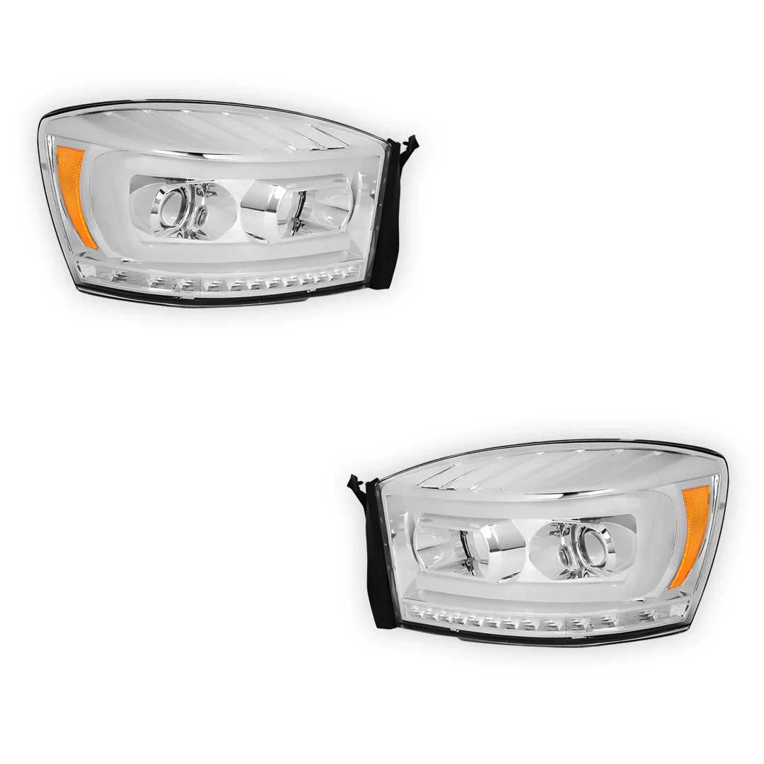 Dodge RAM 3500 (2006 - 2009) LED DRL Sequential Signal Projector Headlights LH + RH - Image 12