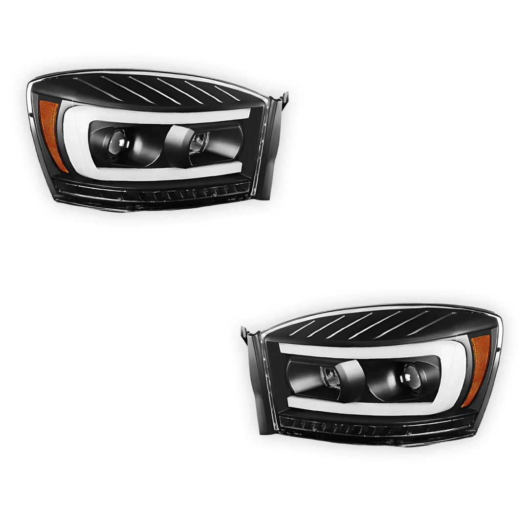 Dodge RAM 3500 (2006 - 2009) LED DRL Sequential Signal Projector Headlights LH + RH - Image 6
