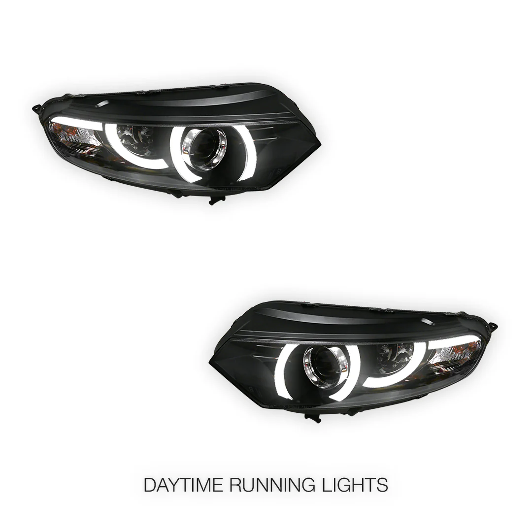 Ford Ecosport BK (2013 - 2016) Black 3D Stripe Bar LED DRL Projector Headlights LH + RH - Image 3