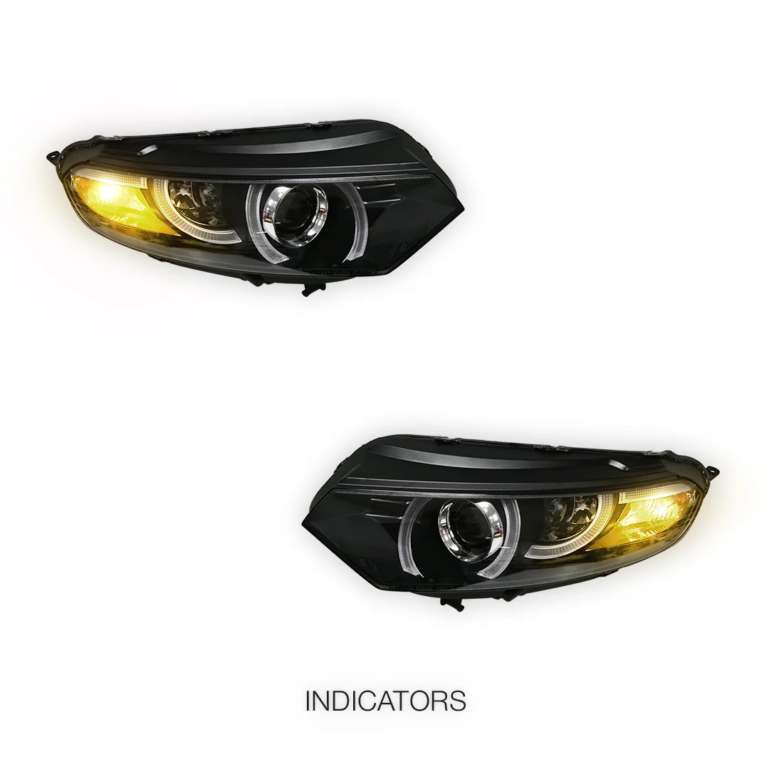 Ford Ecosport BK (2013 - 2016) Black 3D Stripe Bar LED DRL Projector Headlights LH + RH - Image 4