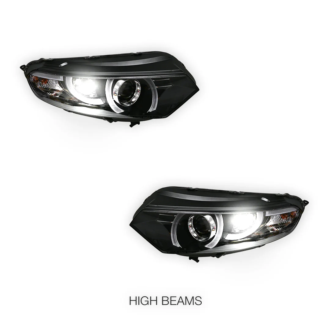 Ford Ecosport BK (2013 - 2016) Black 3D Stripe Bar LED DRL Projector Headlights LH + RH - Image 6
