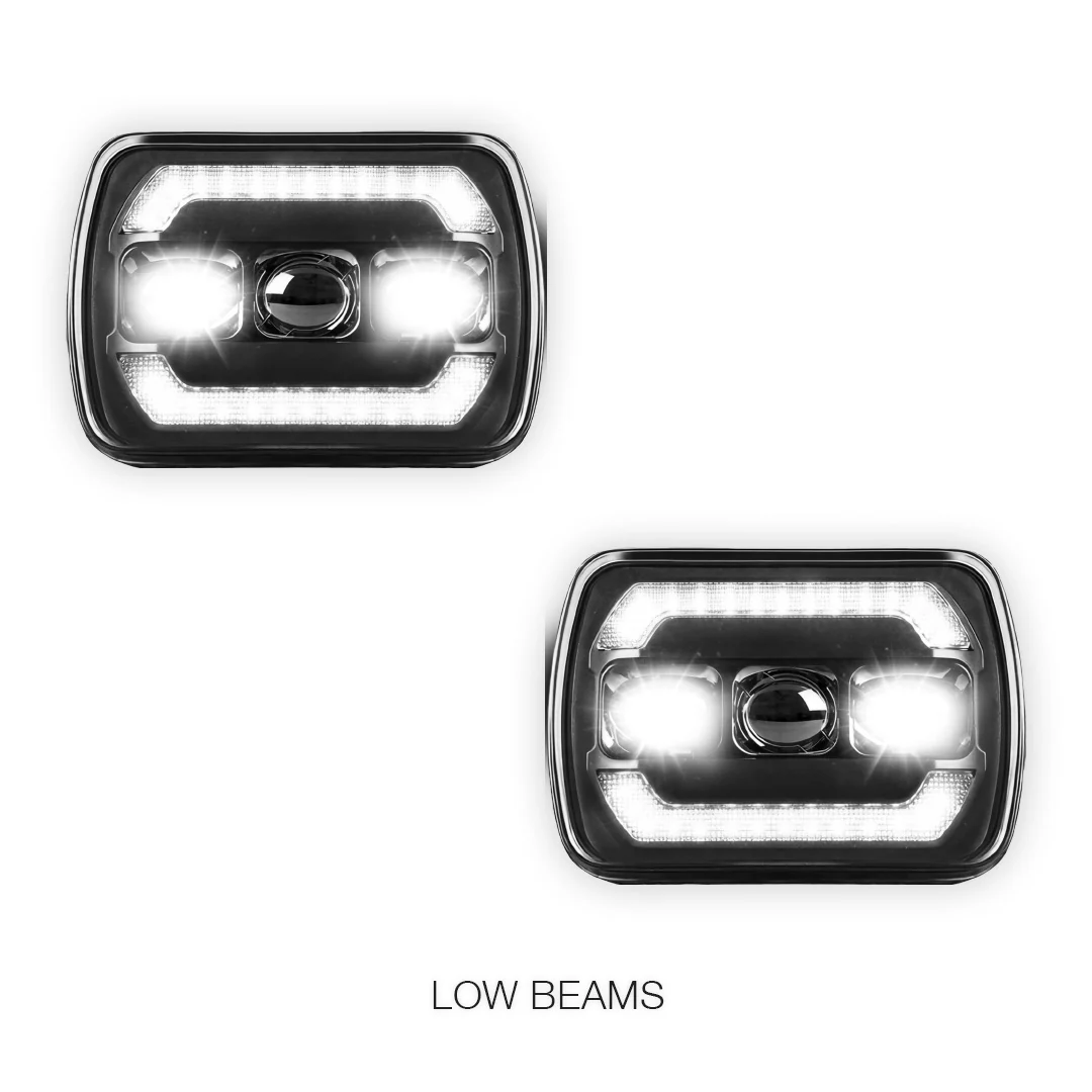 Ford F-250 RM / RN (2001 - 2006) LED Halo DRL Headlights LH + RH - Image 15