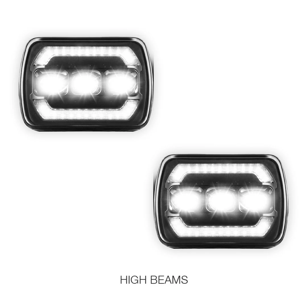 Ford F-250 RM / RN (2001 - 2006) LED Halo DRL Headlights LH + RH - Image 16